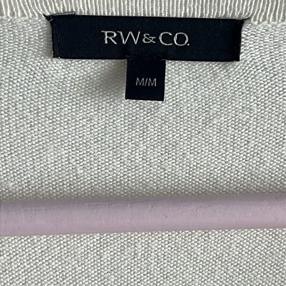 RW & CO Women’s cardigan open front blazer sweater, medium, ivory cream - Picture 3 of 9